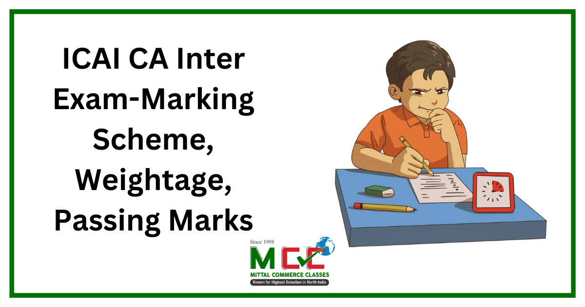 ICAI CA Inter Exam-Marking Scheme, Weightage, Passing Marks
